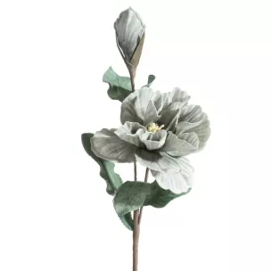 Kwiat sztuczny popielaty z plastycznej pianki foamiran 70 cm
