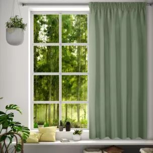 Zasłona oliwkowa z matowej gładkiej tkaniny 140x175 cm taśma - RITA
