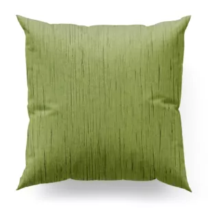 Poszewka szyta jasnozielona z tkaniny welwetowej w pionowe prążki, wykończona obciążnikiem