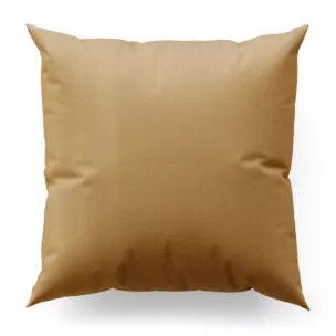 Poszewka szyta ciemnobeżowa z gładkiej tkaniny z delikatnym połyskiem