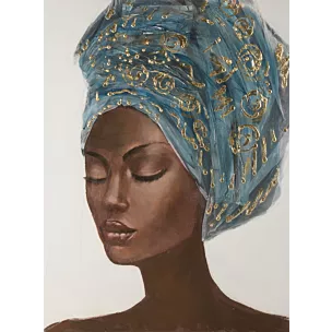 Obraz BEAUTY 2 ręcznie malowany na płótnie portret kobiety w turbanie