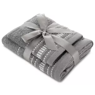 Zestaw ręczników bawełnianych na prezent 2 szt kolor stalowy 500 g/m2 JOLY