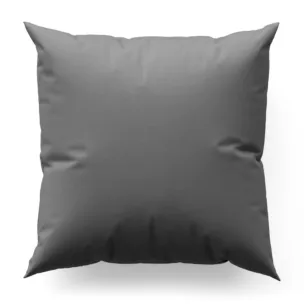 Poszewka szyta popielata z gładkiej tkaniny zaciemniającej typu dimout wykończona obciążnikiem