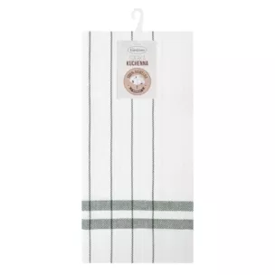 Ściereczka kuchenna 50x70 cm bawełniana kolor biały ,zielony zdobiona kratką 200 g/m2 CHECK