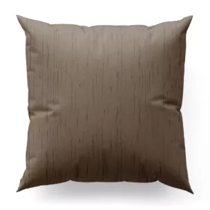 Poszewka szyta jasnobrązowa z tkaniny welwetowej w pionowe prążki, wykończona obciążnikiem