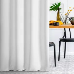 Zasłona szyta na taśmie 5 cm VISCAYA biała z melanżowej i miłej w dotyku tkaniny