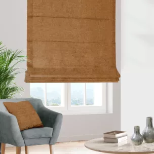 Roleta rzymska ceglasta z miękkiej w dotyku tkaniny szenilowej