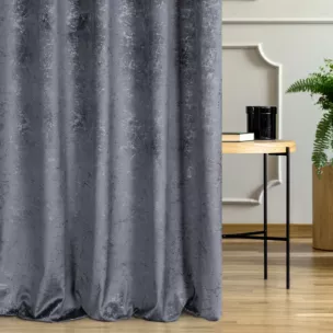 Zasłona szyta na flexach grafitowa miękka tkanina welwetowa, ze złotym marmurowym nadrukiem