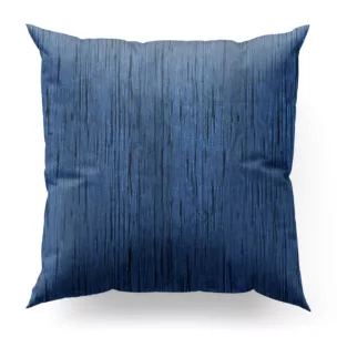 Poszewka szyta ciemnoniebieska z tkaniny welwetowej w pionowe prążki, wykończona obciążnikiem