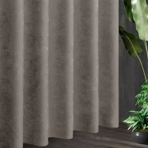 Tkanina zasłonowa, miękka szenilowa, zaciemniająca, z drobnym strukturalnym wzorkiem i efektem przecierki z kolekcji Pierre Cardin