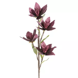 Kwiat sztuczny ciemnofioletowy z plastycznej pianki foamiran 50 cm