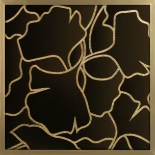 Obraz abstrakcja brązowy ze złotym błyszczącym nadrukiem w złotej ramie 53x53 cm ALISMA LIMITED COLLECTION