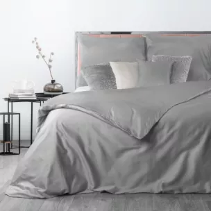 Pościel 220x200 cm gładka z makosatyny bawełnianej kolor jasnoszary DELIA Reina Line