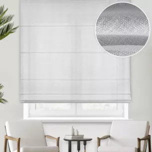 Roleta rzymska naturalna o luźnym lnianym splocie z błyszczącą nicią