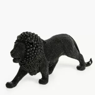 Figurka czarna w kształcie Lwa o drobnym strukturalnym wzorze 23x6x12 cm ELDO 3