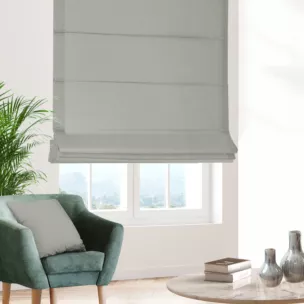 Roleta rzymska szara z tkaniny welwetowej zaciemniającej w 100%