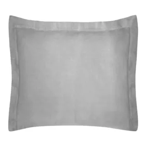Poszewka na poduszkę 70x80 cm bawełniana stalowa z satynowym połyskiem i ozdobną kantą NOVA COLOUR