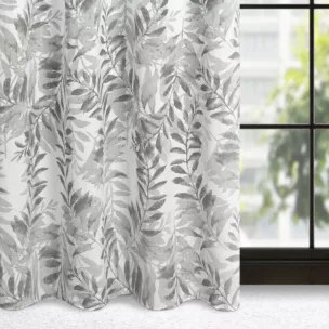Zasłona naturalna w stalowe liście 140x250 cm przelotka - HARIET