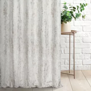 Tkanina zasłonowa gruba, welwetowa, z ornamentowym złocistym wzorem o przecieranej strukturze z kolekcji Pierre Cardin