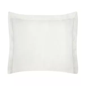 Poszewka na poduszkę 50x70 cm bawełniana kremowa z satynowym połyskiem i ozdobną kantą NOVA COLOUR