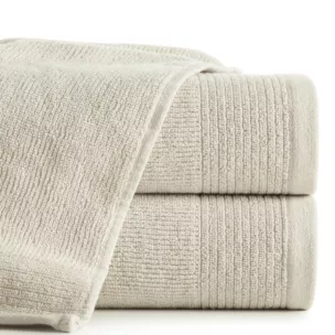 Ręcznik do rąk 30x50 cm bawełniany kolor beżowy zdobiony błyszczącą bordiurą 500 g/m2 LARI