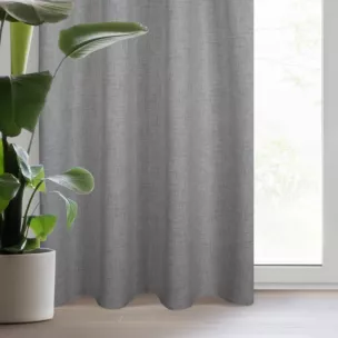 Zasłona JULA w stylu eko z tkaniny o płóciennym splocie z efektem melanżu