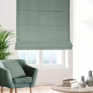 Roleta rzymska szałwiowa z tkaniny o naturalnym splocie z efektem melanżu