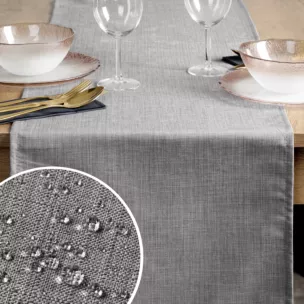 Bieżnik na stół 40x140 cm srebrny wodoodporny - KATE