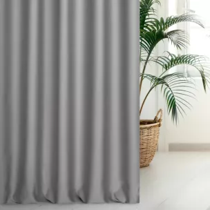 Zasłona szyta na taśmie 5 cm srebrna z gładkiej tkaniny typu dimout