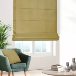 Roleta rzymska WALDO oliwkowa ze szlachetnej grubej tkaniny welwetowej o gramaturze 400g/m2