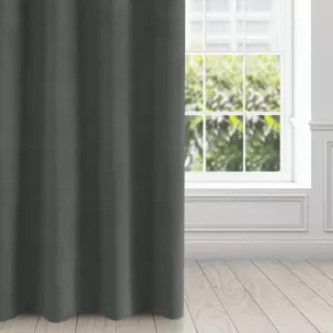 Zasłona grafitowa z matowego welwetu 140x250 cm przelotka - MILO