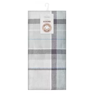 Ściereczka kuchenna 50x70 cm bawełniana kolor jasnopopielaty ,biały 200 g/m2 OLIVIA