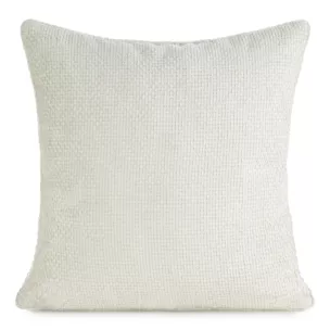 Poszewka na poduszkę 45x45 cm szenilowa z ozdobnym splotem kremowa SZENIL 6