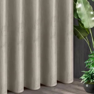 Tkanina zasłonowa welwetowa, gruba, miękka w dotyku, w pionowe prążki