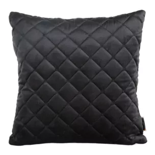 Poszewka na poduszkę 45x45 cm welwetowa czarna pikowana metodą tradycyjnego szycia RIA 1 Eurofirany Premium