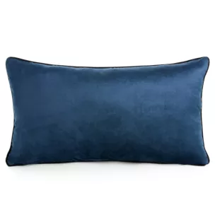 Poduszka 30 x 50 cm welwetowa granatowa z kontrastującą lamówką GAJA 3