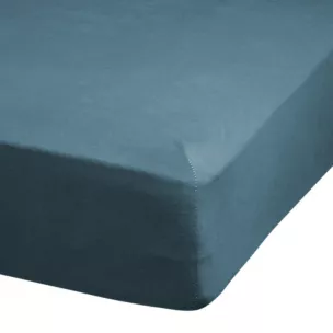 Prześcieradło jersey z gumką 120x200 cm z bawełny kolor ciemnoturkusowy 140 g/m2 ADELA