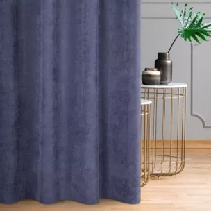 Zasłona granatowa o strukturze sztruksu 140x250 przelotka - JULIE