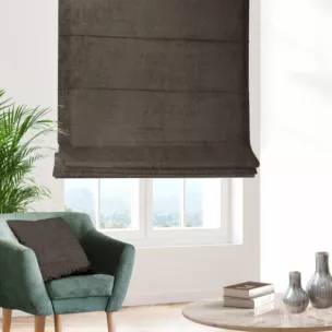 Roleta rzymska stalowa z miękkiej półmatowej tkaniny welwetowej