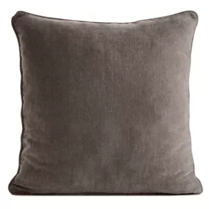 Poszewka na poduszkę 45x45 cm ciemnobeżowa z szenilowej tkaniny - VANI