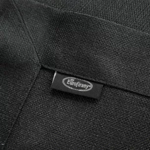 Bieżnik na stół czarny 40x140 cm z tkaniny przypominającej płótno STELLA 2 z podwójną listwą na brzegach