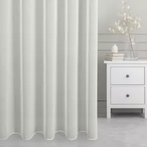 Firana szyta na taśmie 5 cm naturalna z miękkiej etaminy o naturalnym wyglądzie, wykończona obciążnikiem