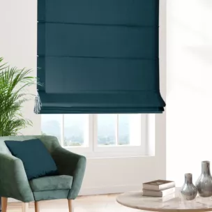 Roleta rzymska turkusowa z miękkiej tkaniny z efektem melanżu