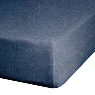 Prześcieradło frotte z gumką 160x200 cm z bawełny kolor granatowy 170 g/m2 Design 91