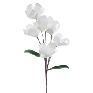 Kwiat sztuczny biały z plastycznej pianki foamiran 70 cm