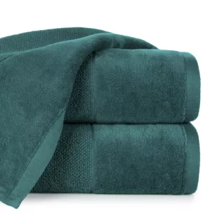 Ręcznik do rąk 30x50 cm bawełniany kolor ciemnozielony zdobiony welwetową bordiurą 500 g/m2 FERO