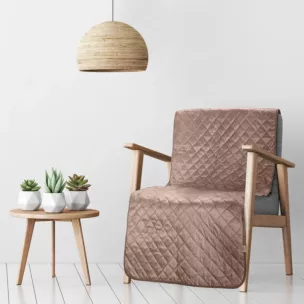 DESIGN 91 Narzuta na fotel LUIZ 5 welwetowa pikowana metodą hot press w geometryczny wzór