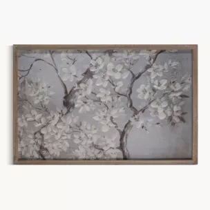 Obraz KWIAT WIŚNI ręcznie malowany oprawiony w drewnianą ramę