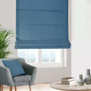 Roleta rzymska niebieska z miękkiej tkaniny welwetowej