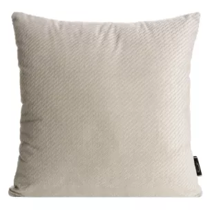 Poszewka na poduszkę 40x40 cm welwetowa beżowa z drobnym wytłaczanym wzorkiem ELIZA